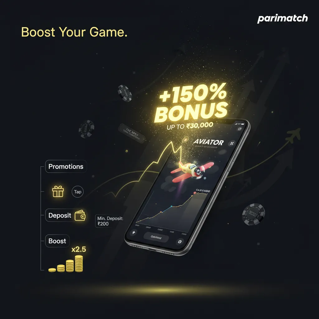150% Deposit Bonus up to ₹30,000 for Parimatch Aviator App and Casino Games