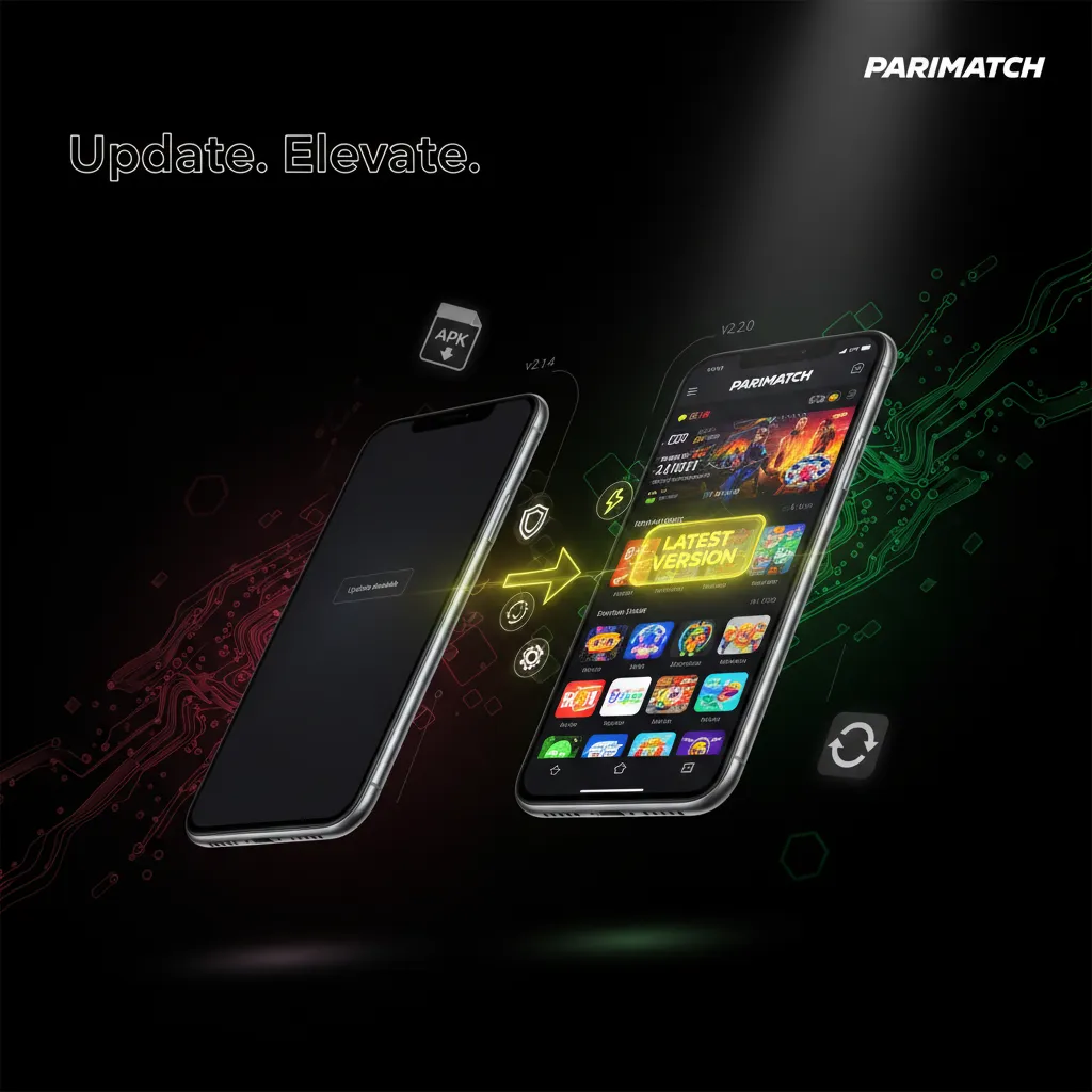 Parimatch update steps: open app About/Updates, Android download APK, iOS PWA auto-update.