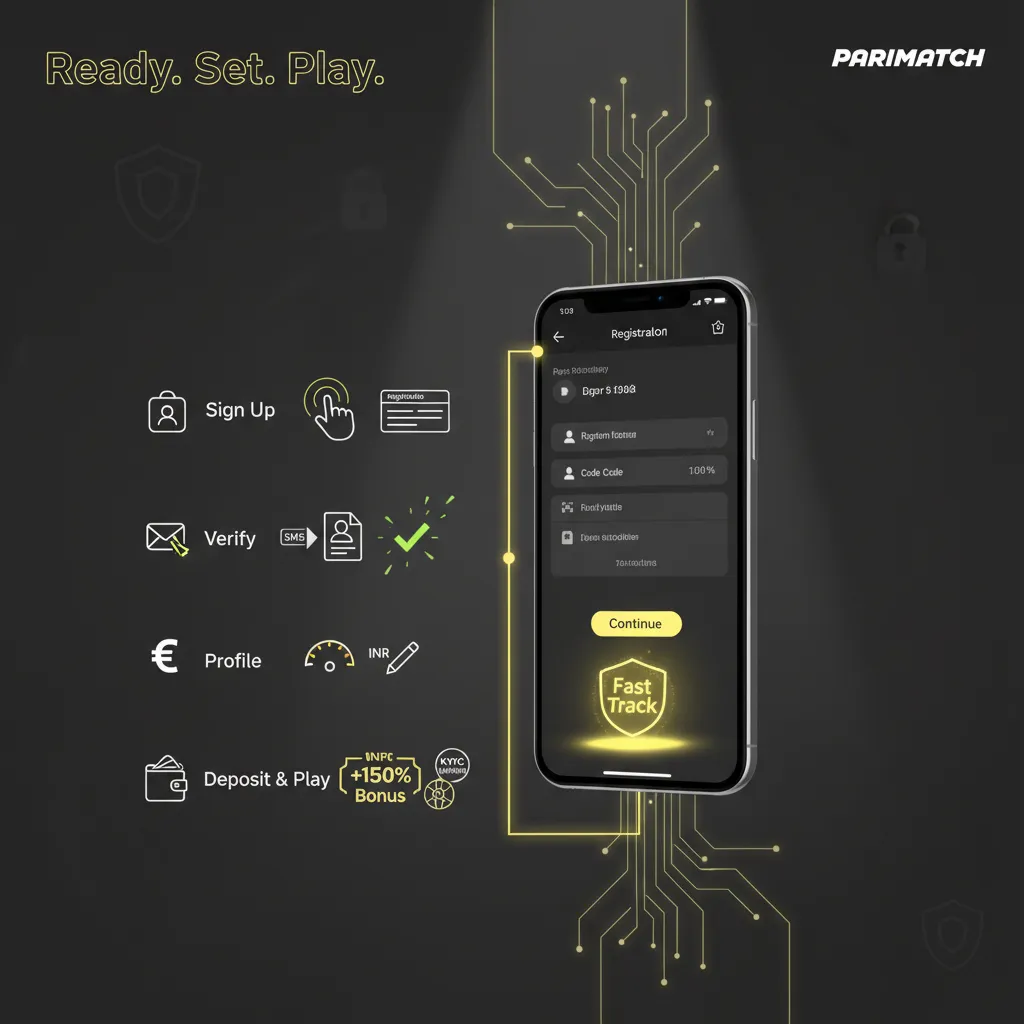 Mobile app guide: Register via phone/email, verify, add profile details, set INR and limits, deposit to claim welcome offer.