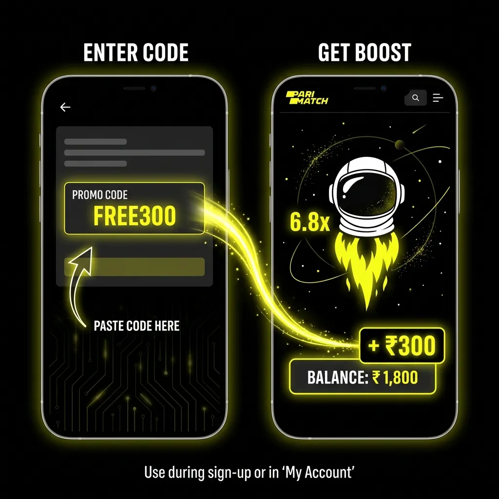 How to use promo code FREE300 for extra bonuses on Parimatch Astronaut game