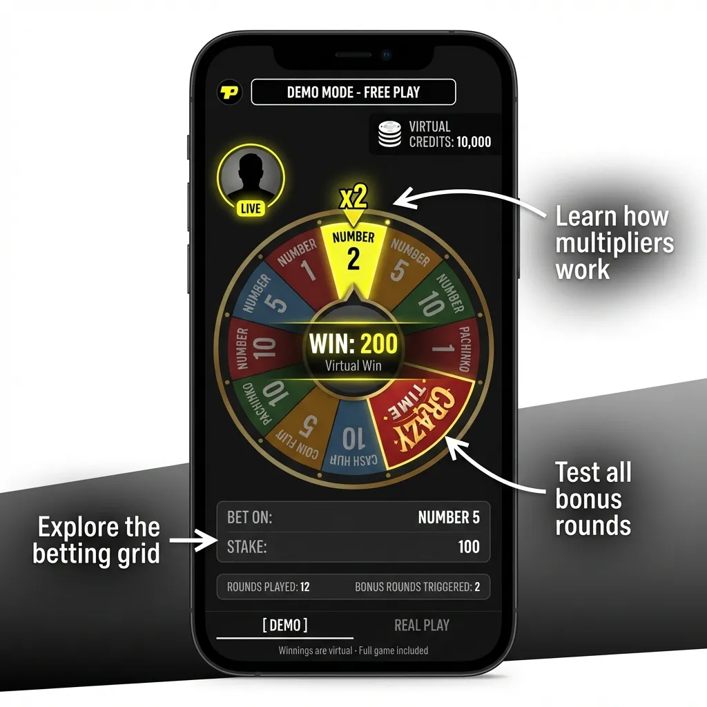 Try Crazy Time live game for free in demo mode on Parimatch India