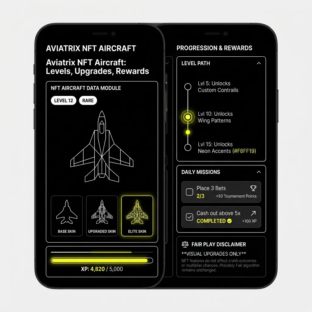 Aviatrix NFT aircraft system - levels, upgrades, and rewards on Parimatch