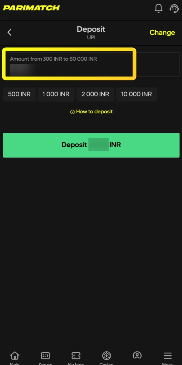 Make your first deposit using a local Indian payment method to play Crazy Time with real money.