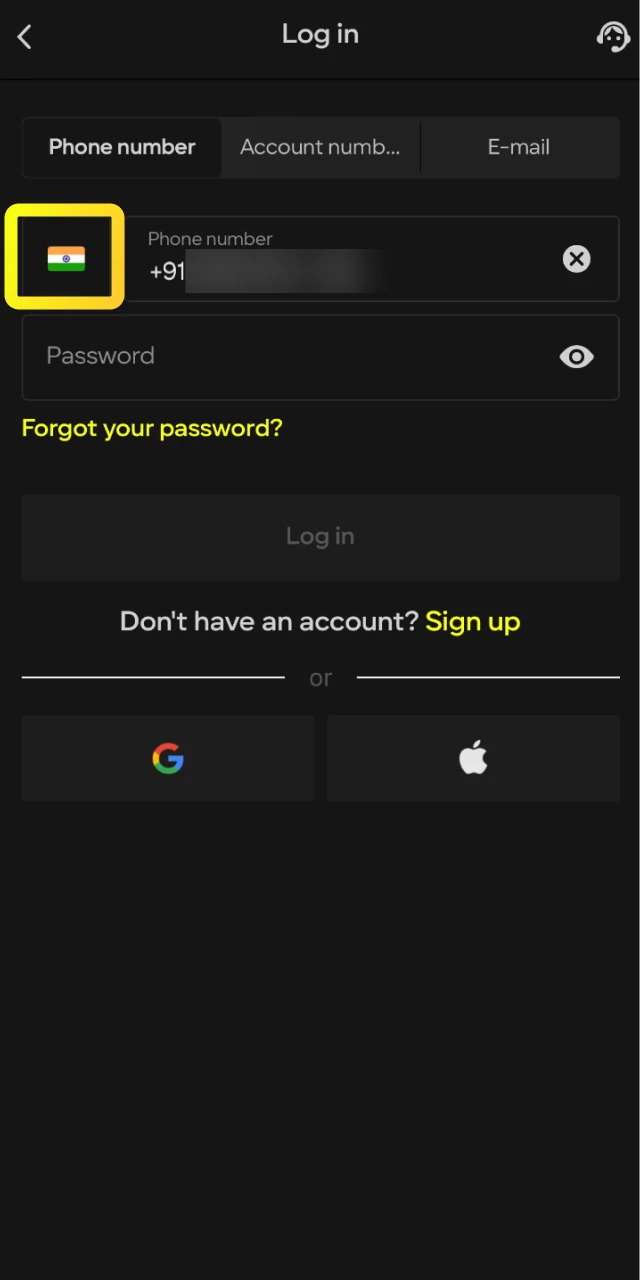 Complete the two-factor authentication by entering the OTP sent to your phone or email for Parimatch.