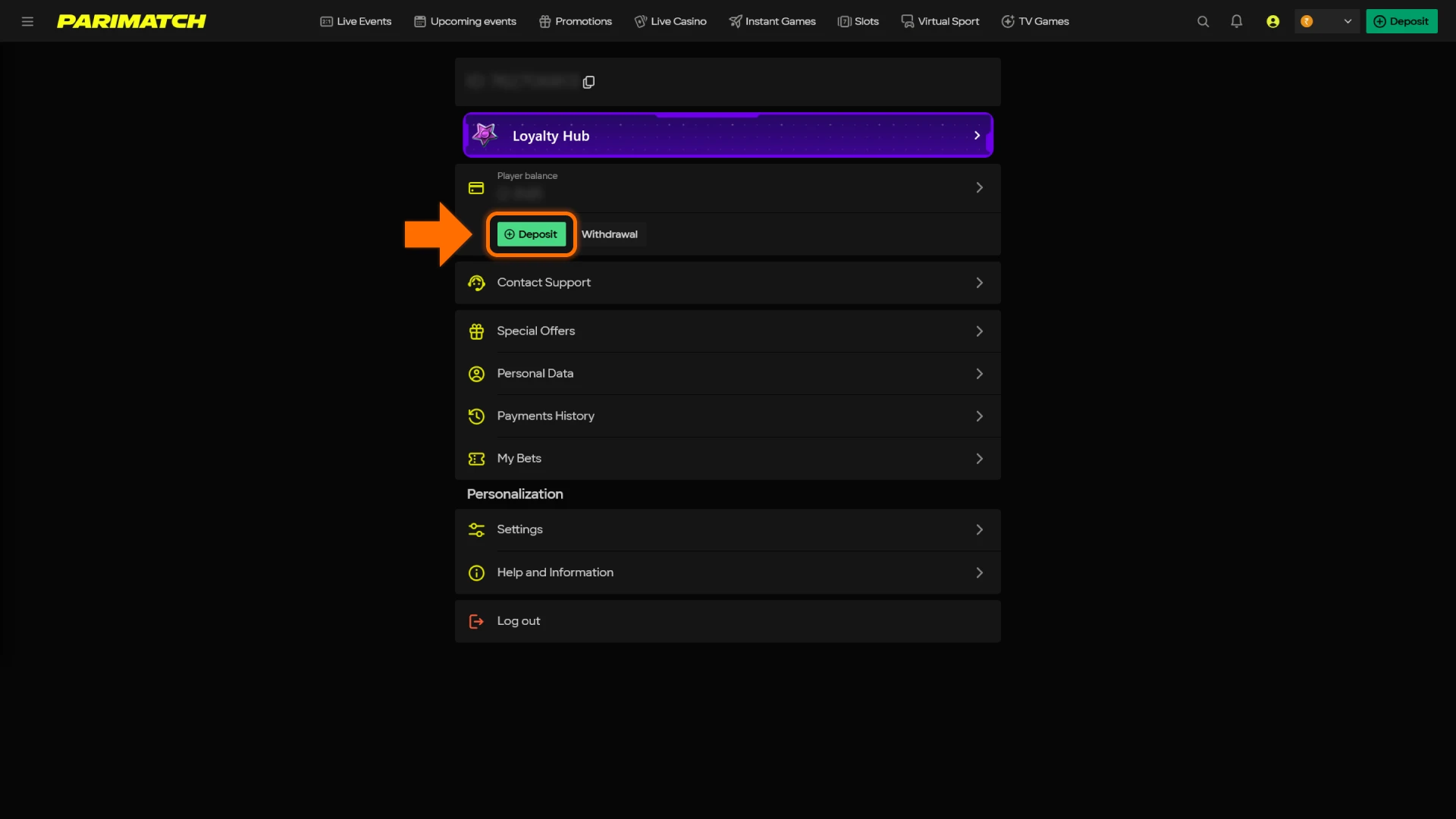 Make your first deposit in the Parimatch App to bet on cricket.