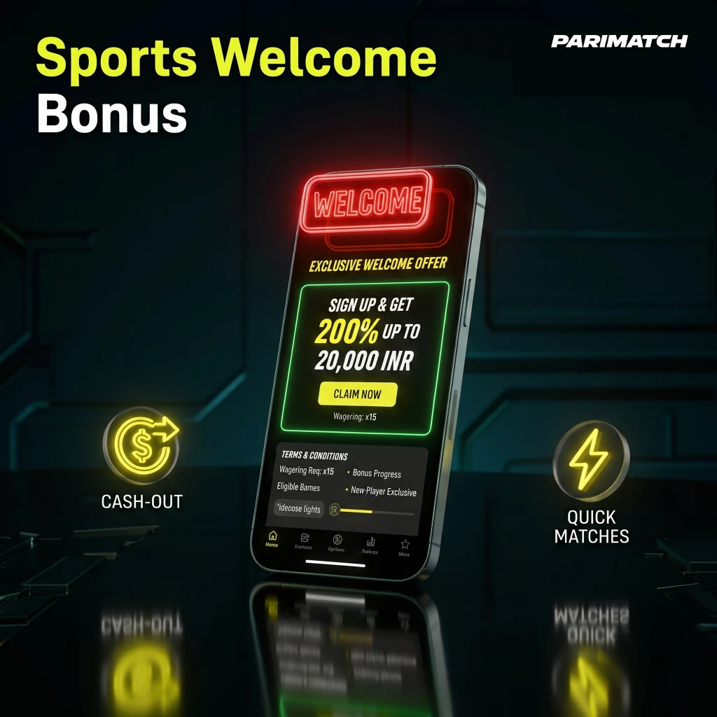 Claim the massive Parimatch sports welcome bonus to place online bets on your favorite teams in India.